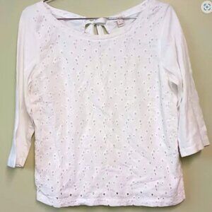 J. Crew Lace Front Top Size Large